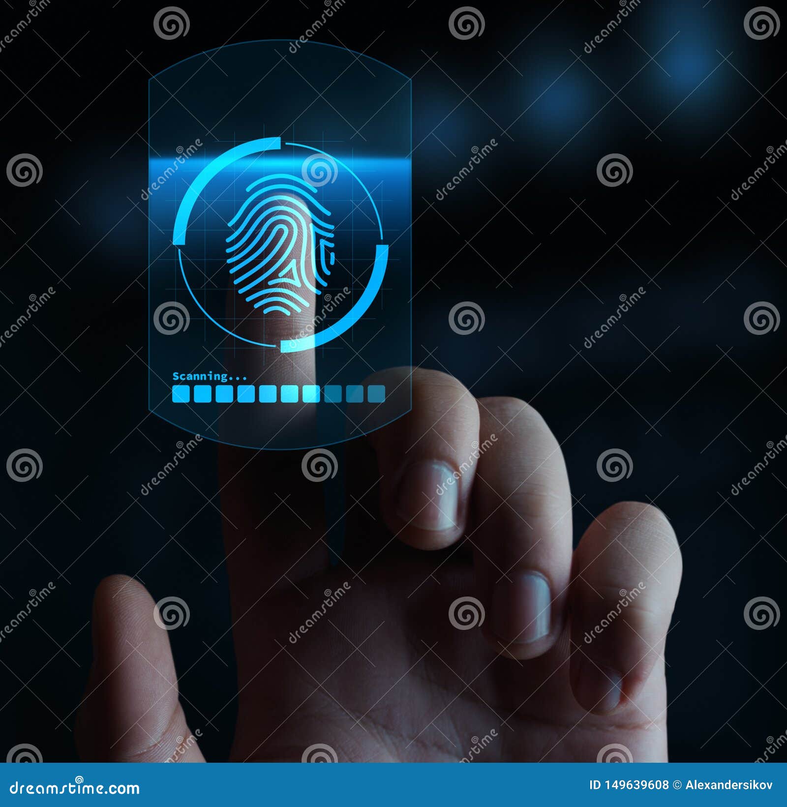 fingerprint scan security access with biometrics identification
