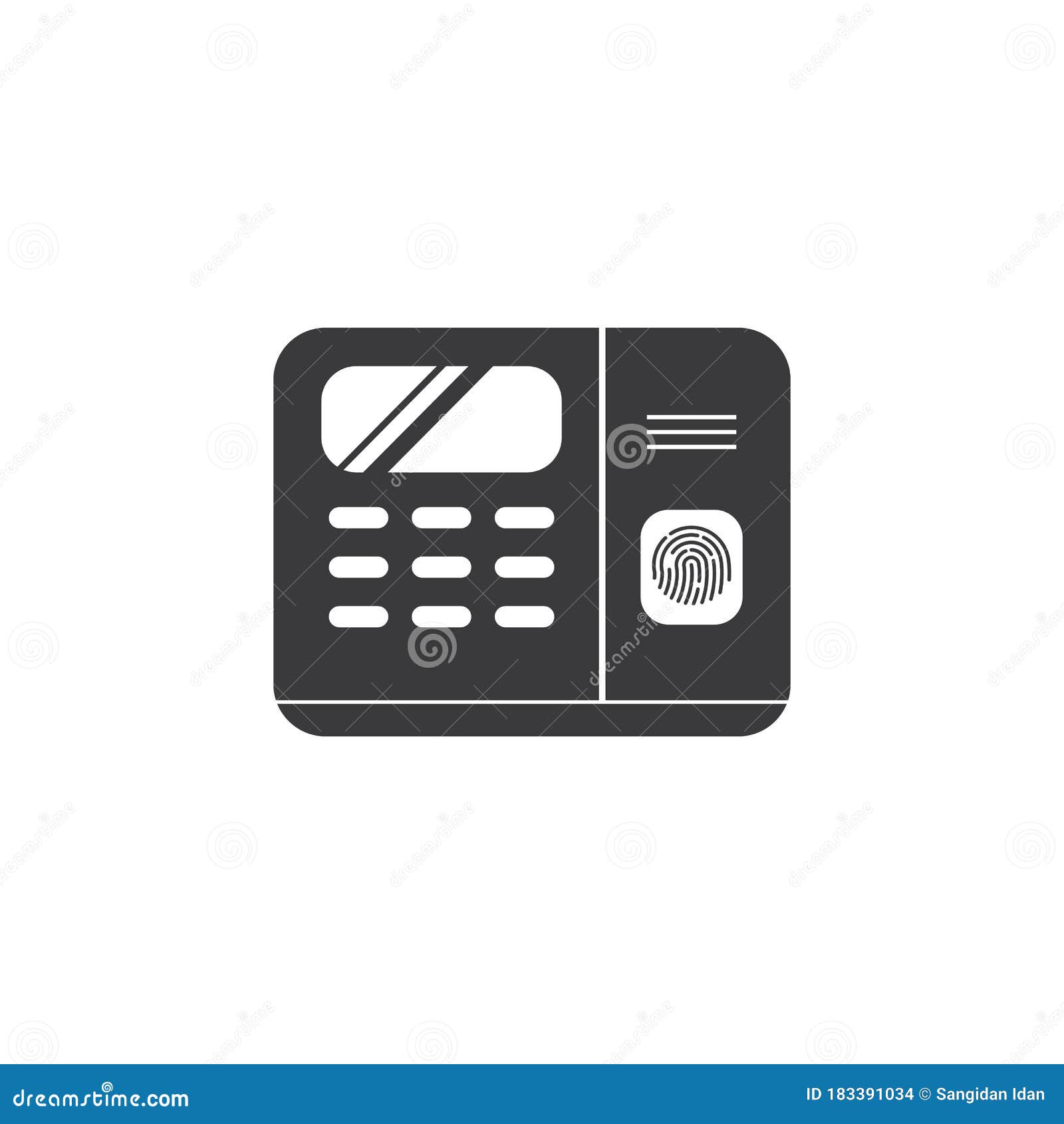 Fingerprint Scanner Machine Icon Vector Illustration Design Stock