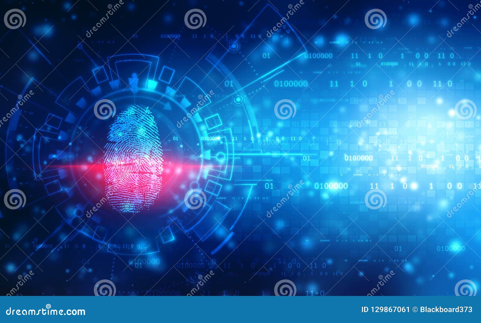 security concept, fingerprint scanning on digital screen. cyber security concept