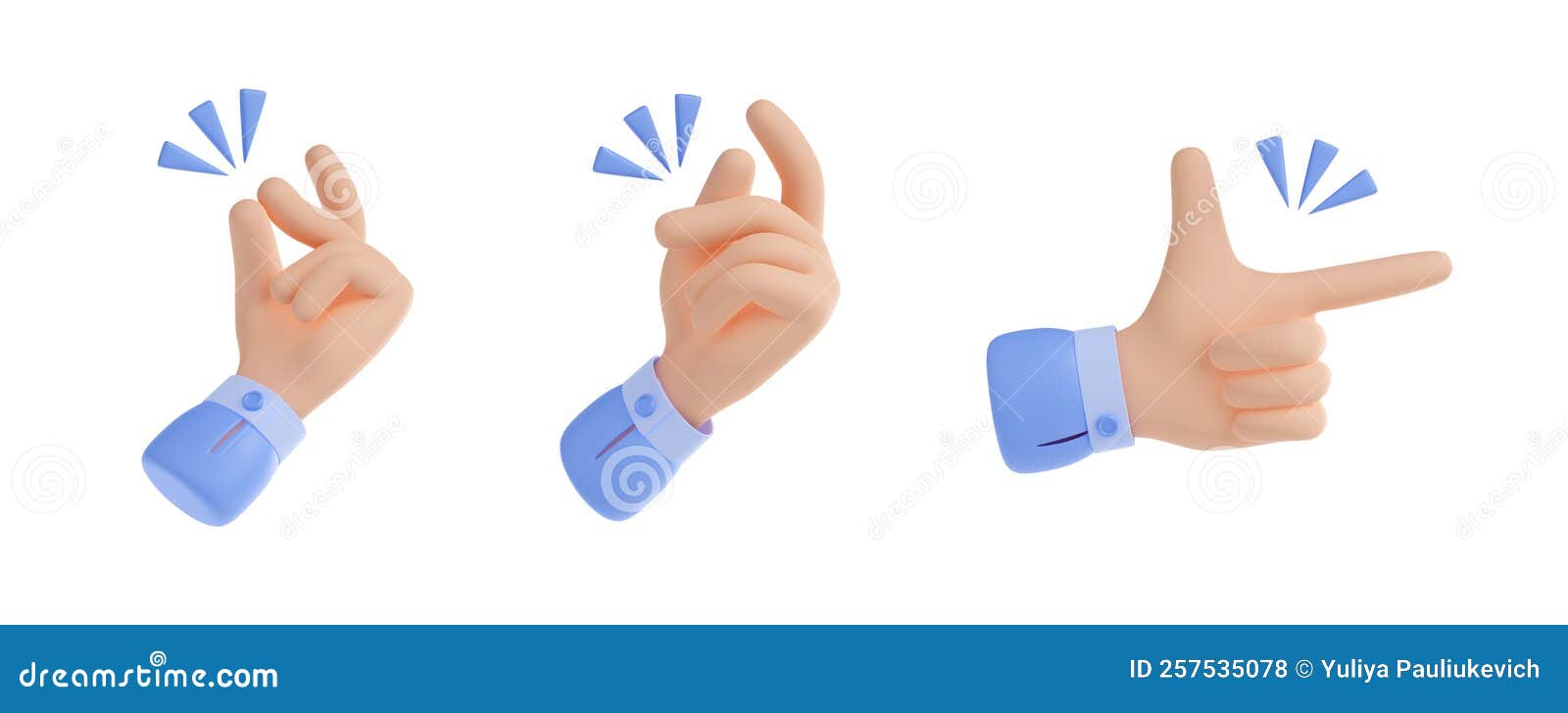 Fingers Snap 3d Icon, Hand Gesture of Flick Stock Illustration
