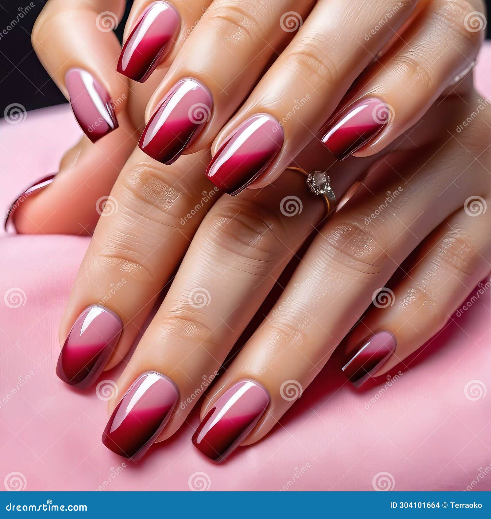 Woman Beautiful Hand With Long Nails And Blue Manicure With Bottles Of Nail  Polish Stock Photo, Picture and Royalty Free Image. Image 150834815.
