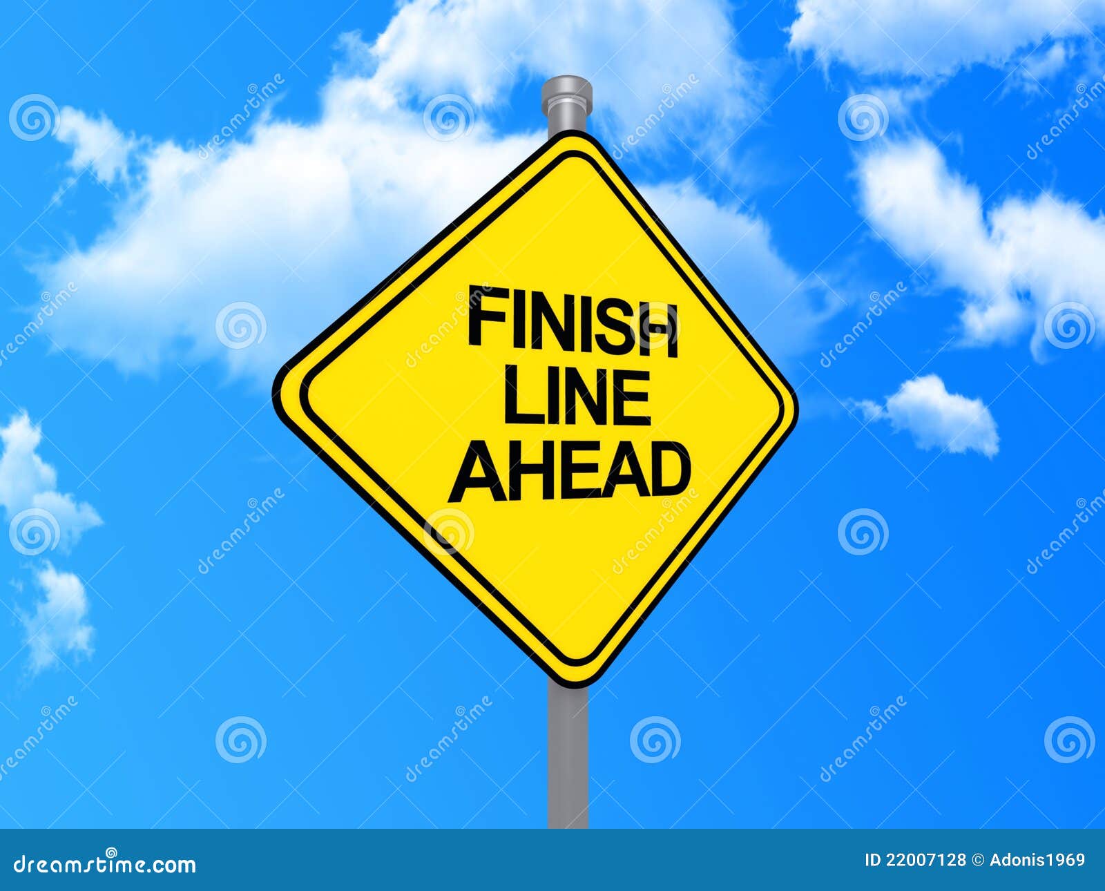 finish line ahead sign