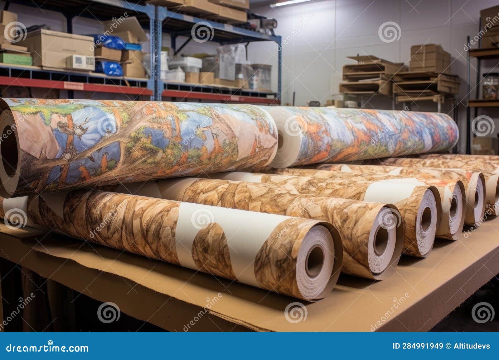 Finished Paper Rolls Ready for Shipping Stock Image Image of