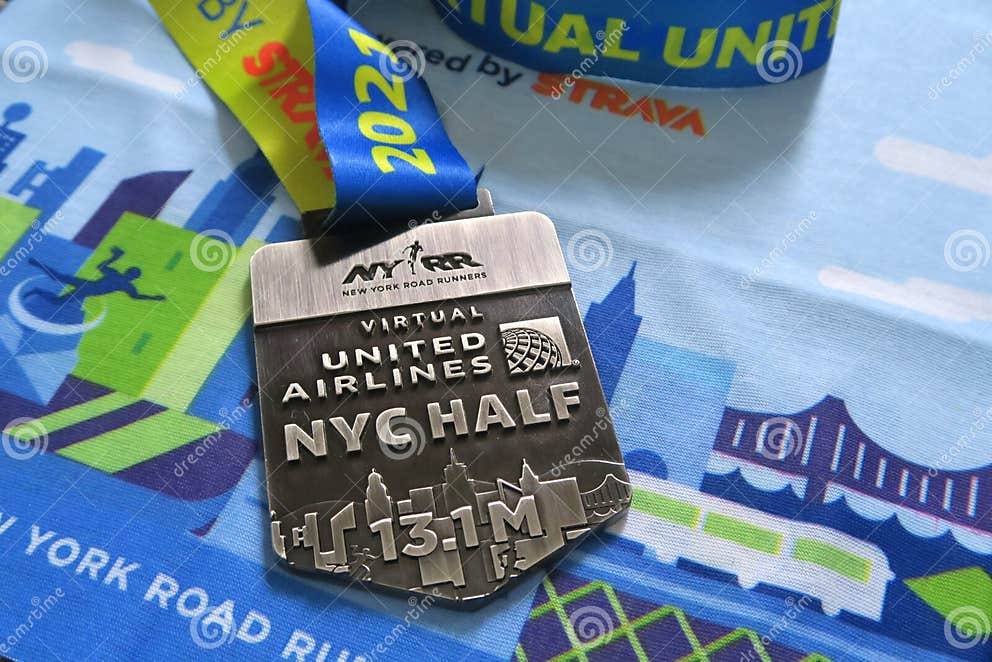 Finisher Medal for the NYC Half Marathon Editorial Photo Image of