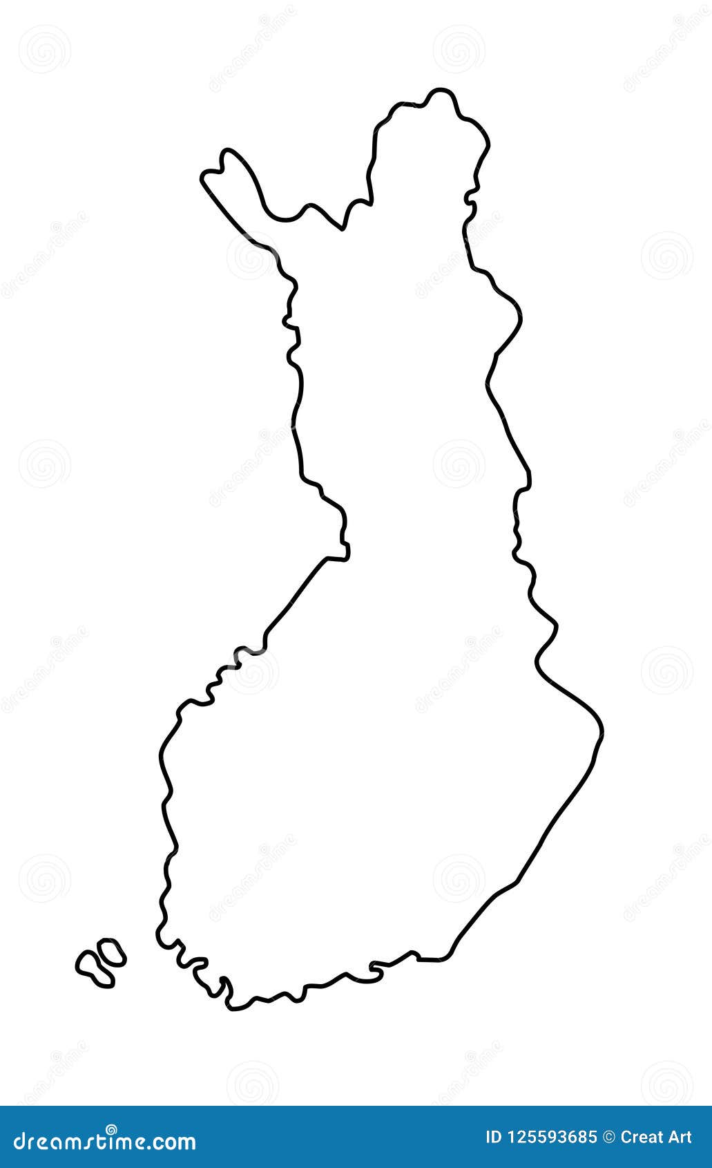 Finland - Outline Map Vector Illustration | CartoonDealer.com #126349710