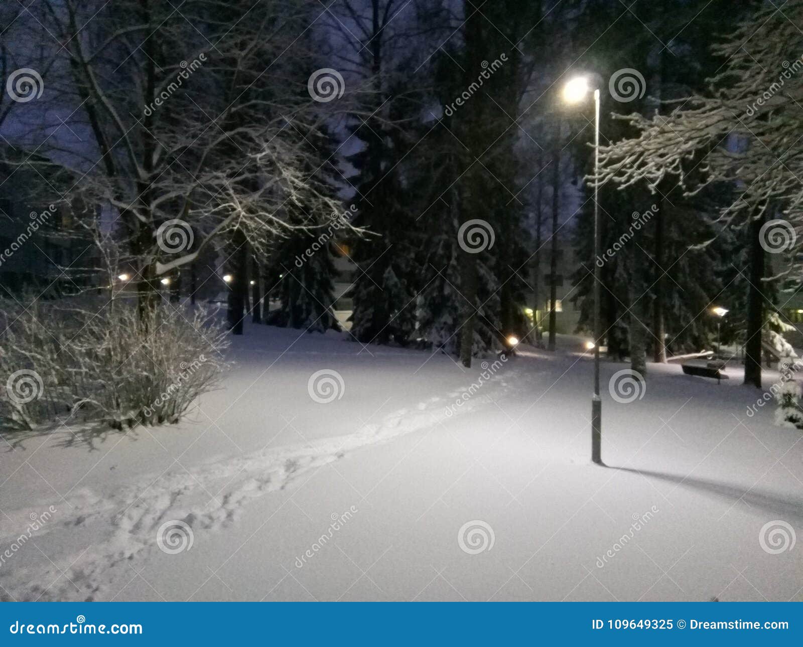 finland snow night