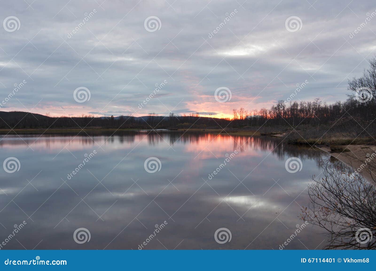 Finland, sunset. stock image. Image of europe, lakes - 67114401