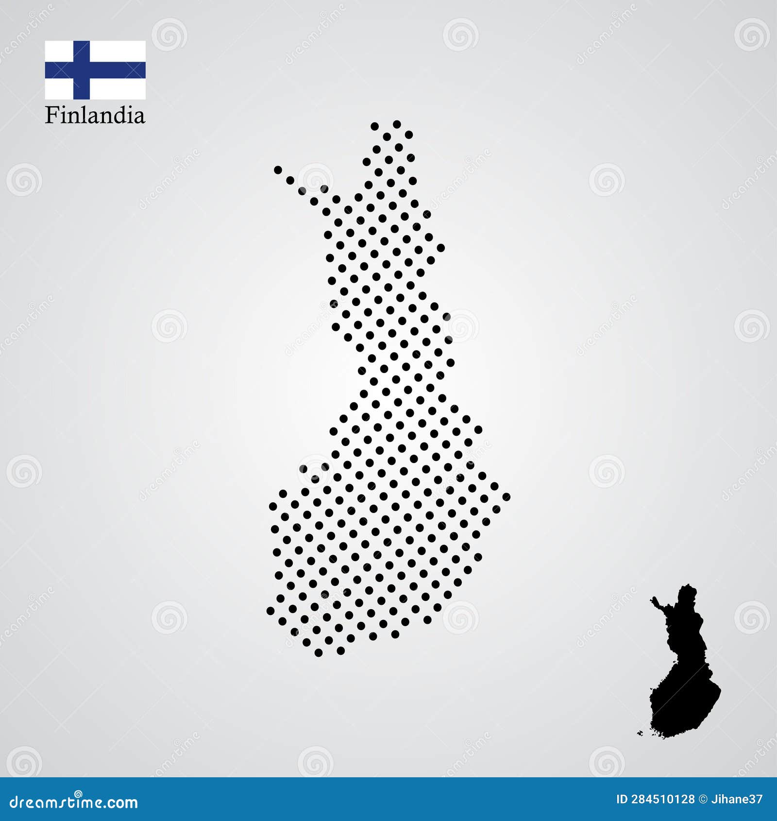 finlandia map silhouette halftone style