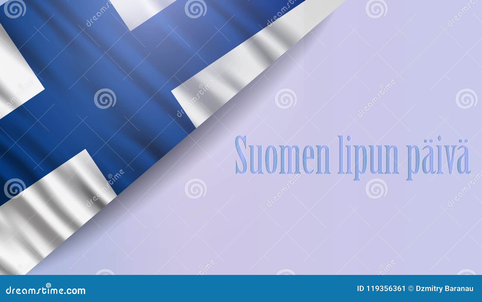 Finnish Flag Day Vector Realistic National Background. Illustration