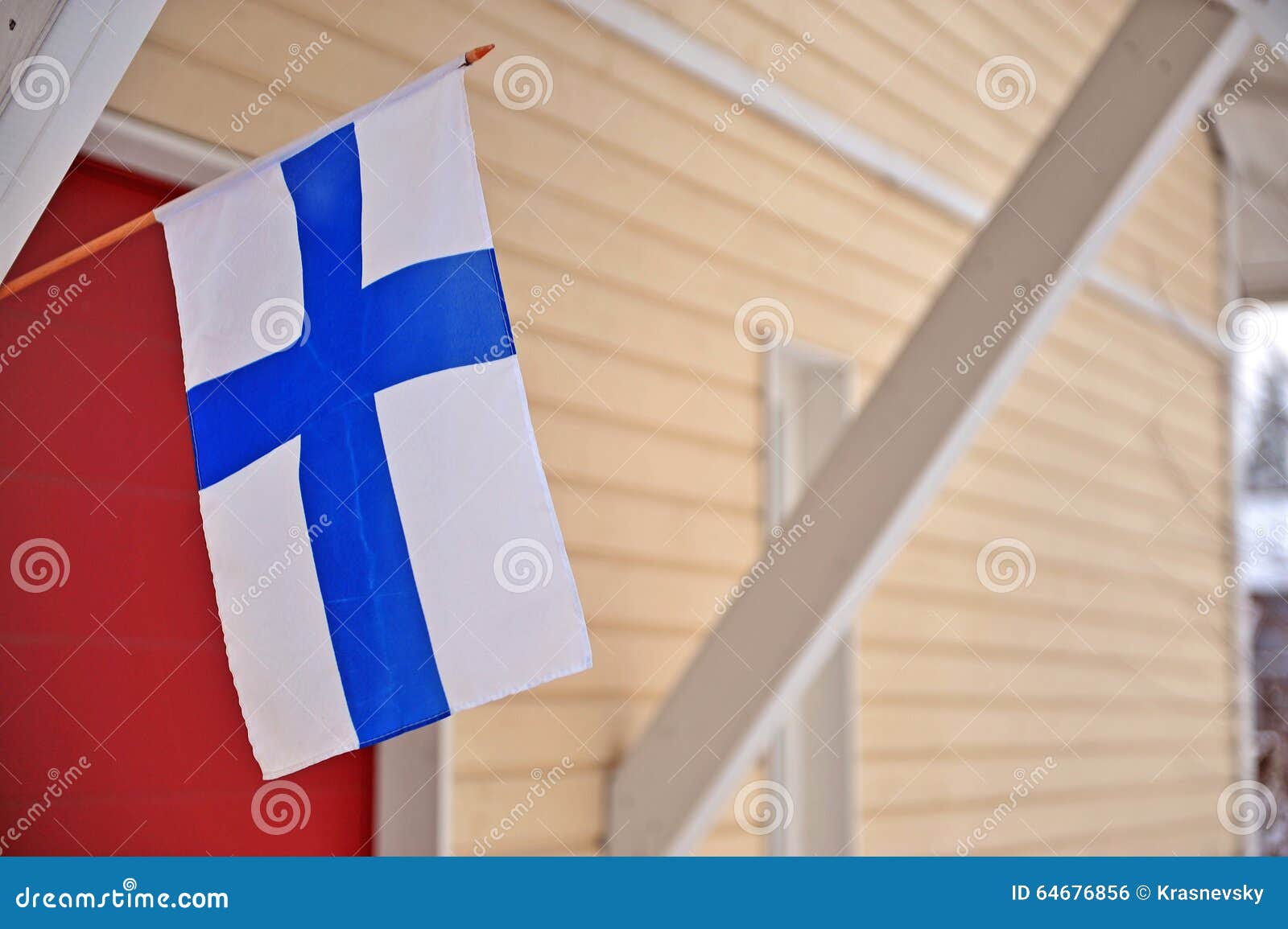 Finnish real estate stock photo. Image of flag, door 64676856