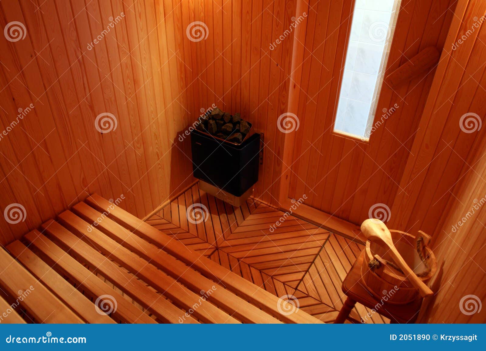 finnish sauna interior.