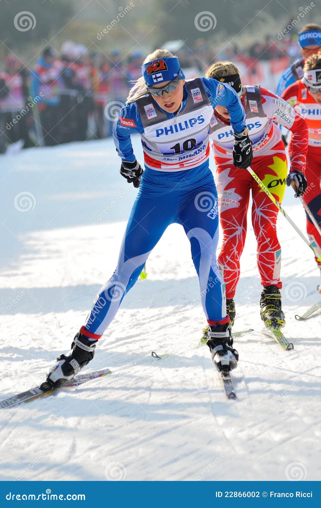 Finnish Skier in Milan Race in the City Editorial Photography Image