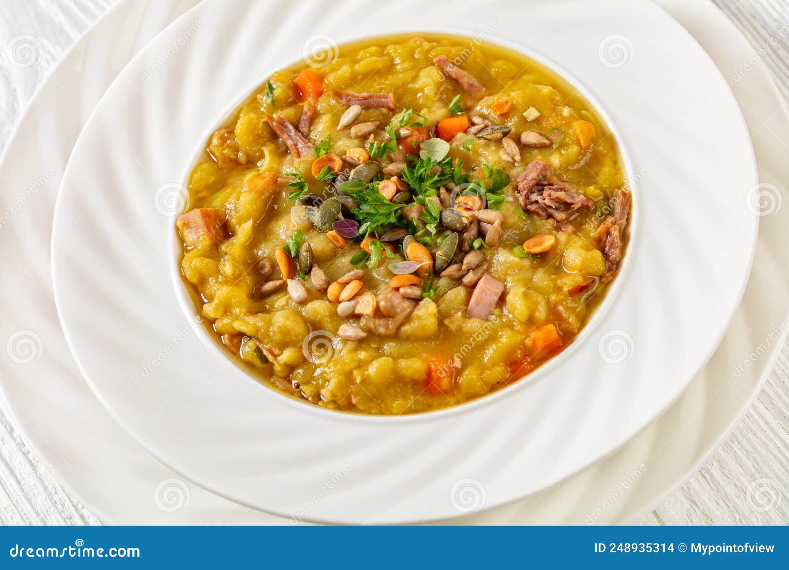 Finnish Split Pea Soup Hernekeitto with Pork Meat Stock Photo - Image ...