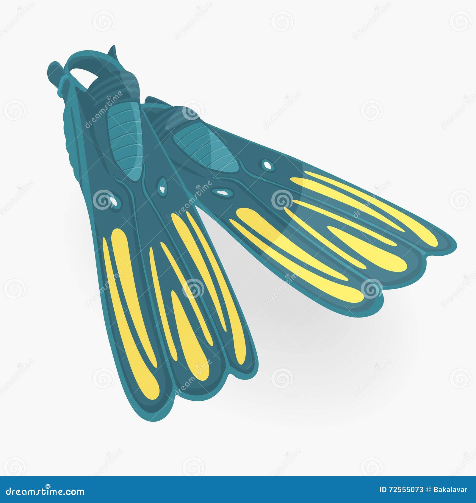Fins Diving Vector Stock Vector Image 72555073