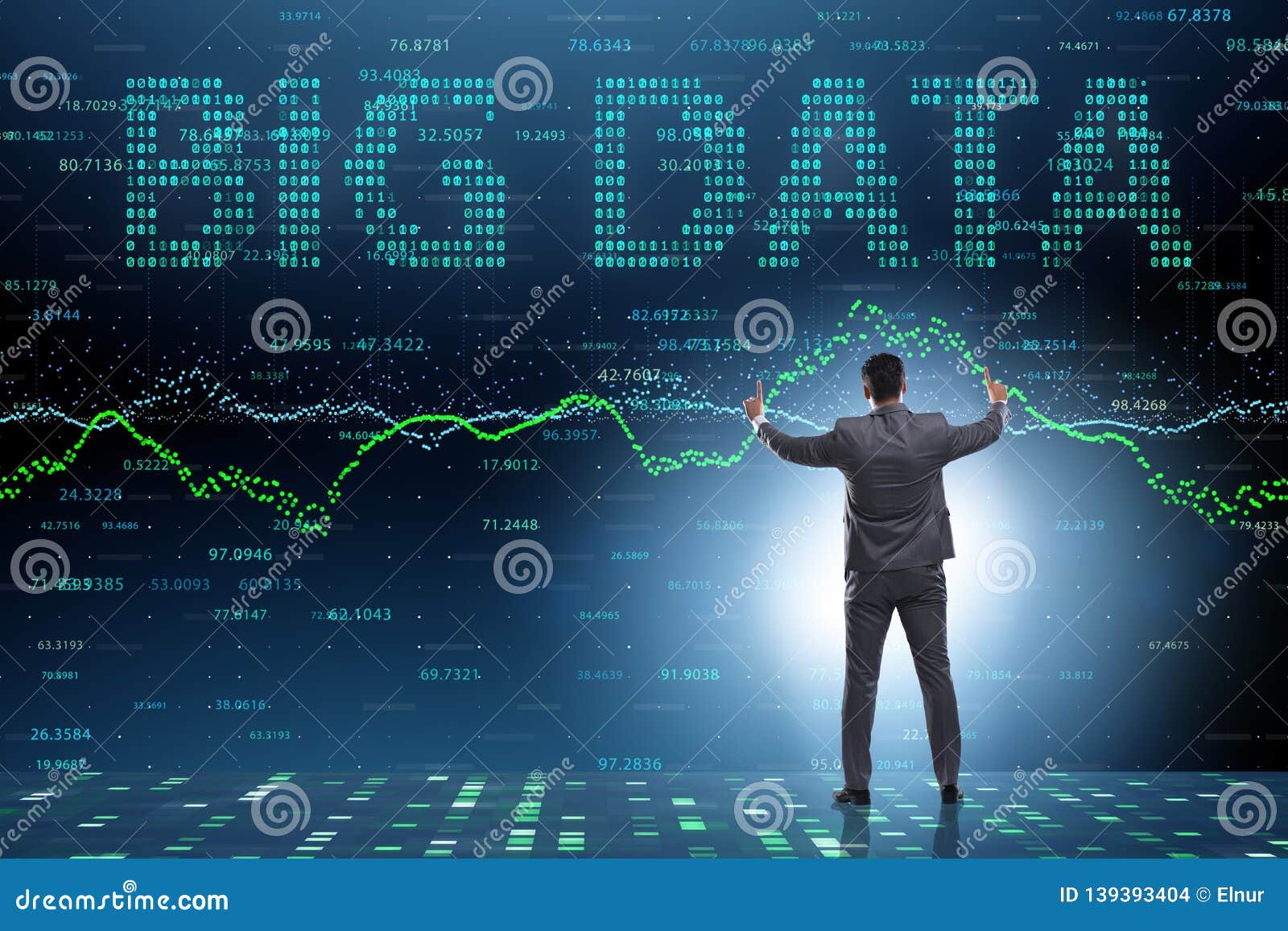 The Fintech Financial Big Data Concept with Analyst Stock Photo Image