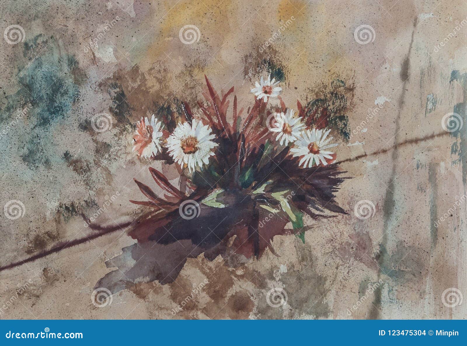 Fiori Astratti Pittura Originale Dell Acquerello Illustrazione Di Stock Illustrazione Di Muted Estratto