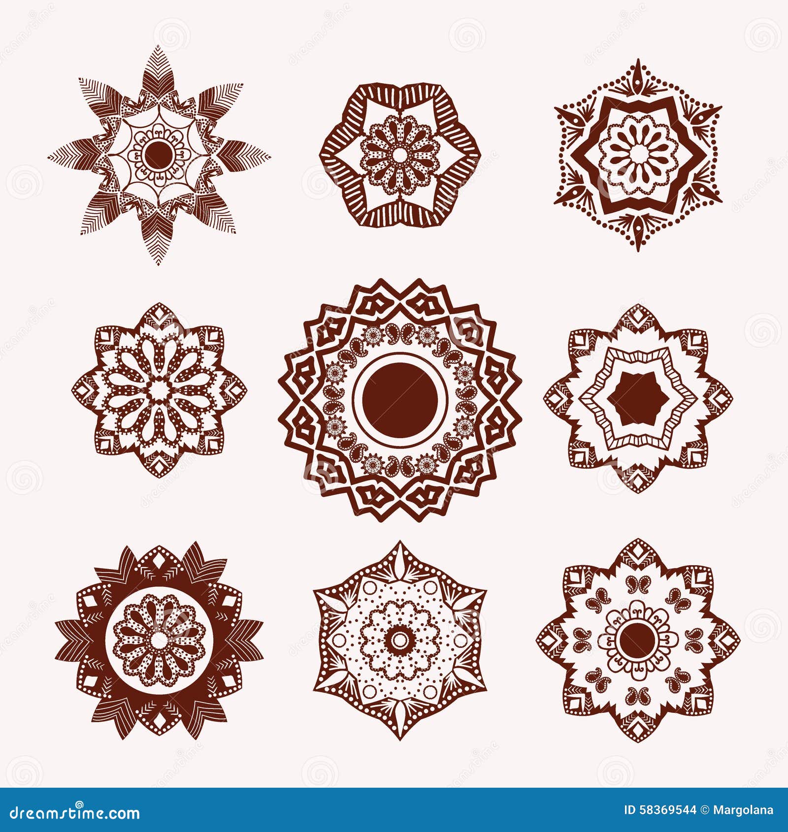 Fiori Di Henna Tattoo Design Element Mehndi Illustrazione ...