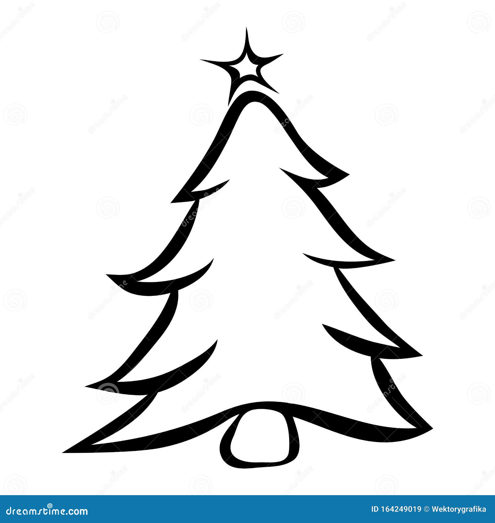 Download Fir Tree For Christmas Symbol Icon Thick Line Art. Outline ...
