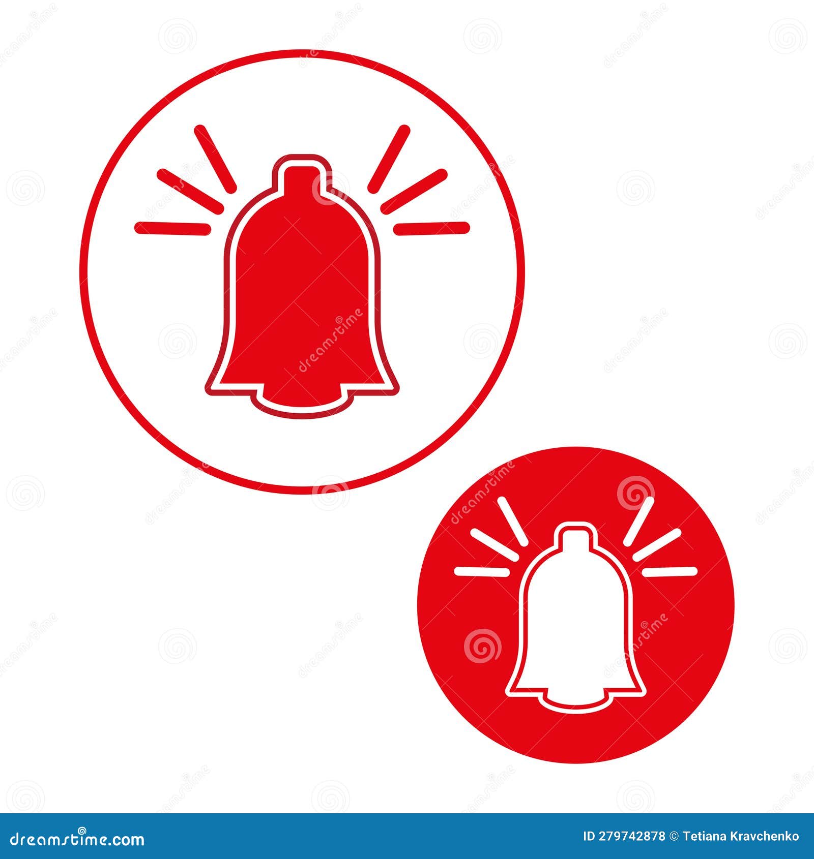 Fire Alarm Icon. Fire Warning Bell. Vector Illustration Stock