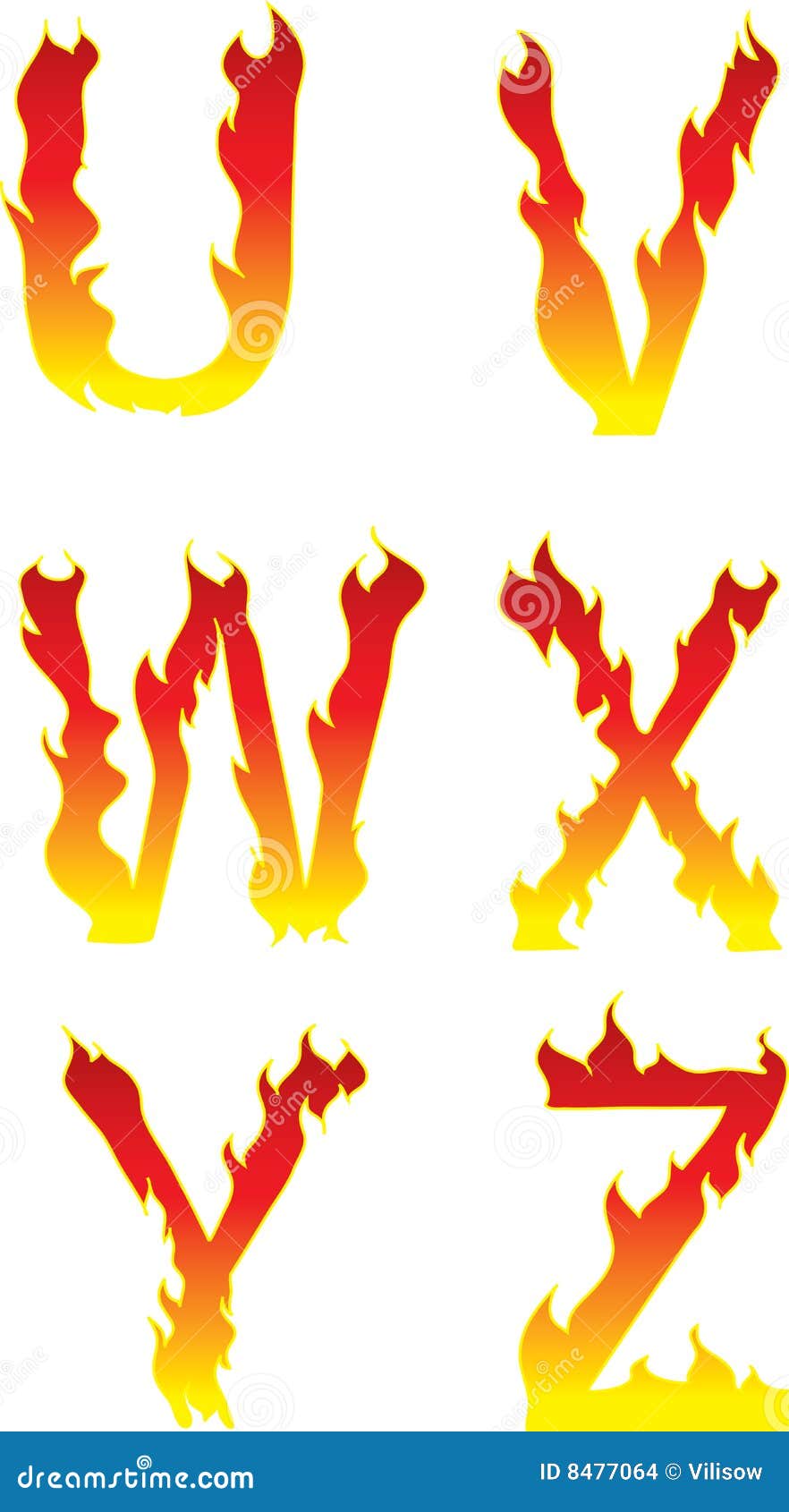 Fire alphabet uvwxyz stock vector. Illustration of abstract - 8477064