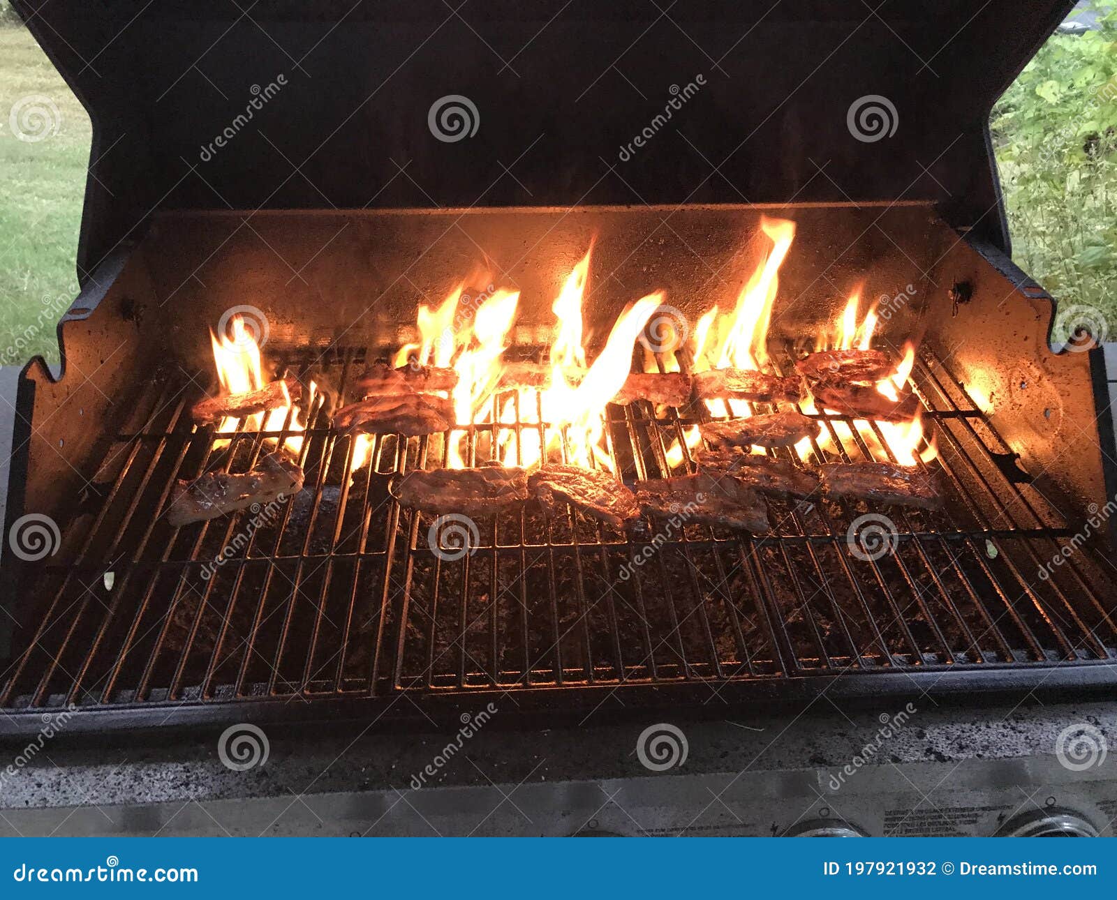 A Steel Plate on Fire while Baking Ribs Stock Photo Image of korean