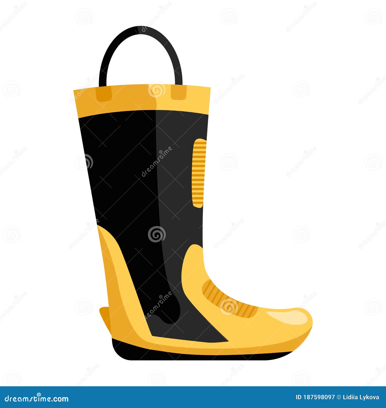 Fire Boots Isolated on White Background. Firefighter Protective