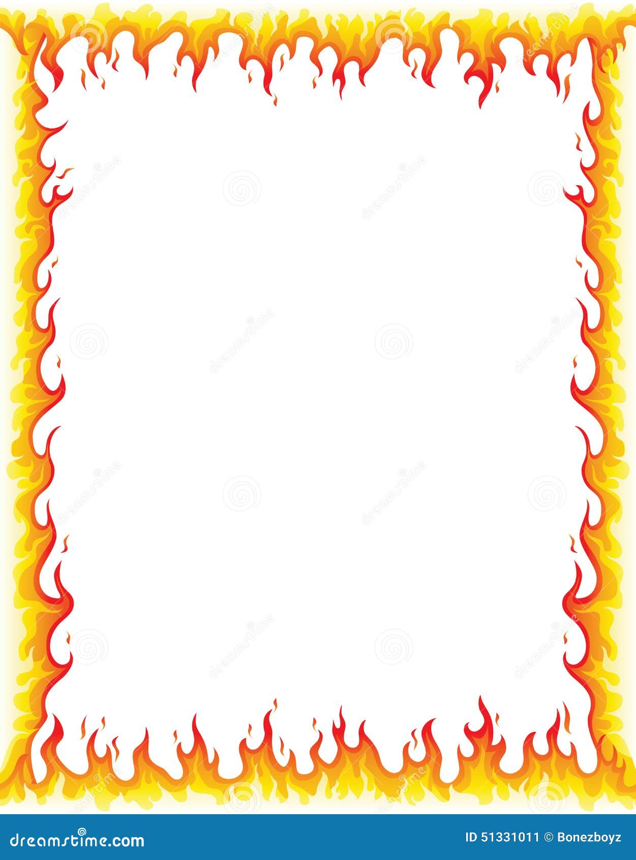 Fire Border On White