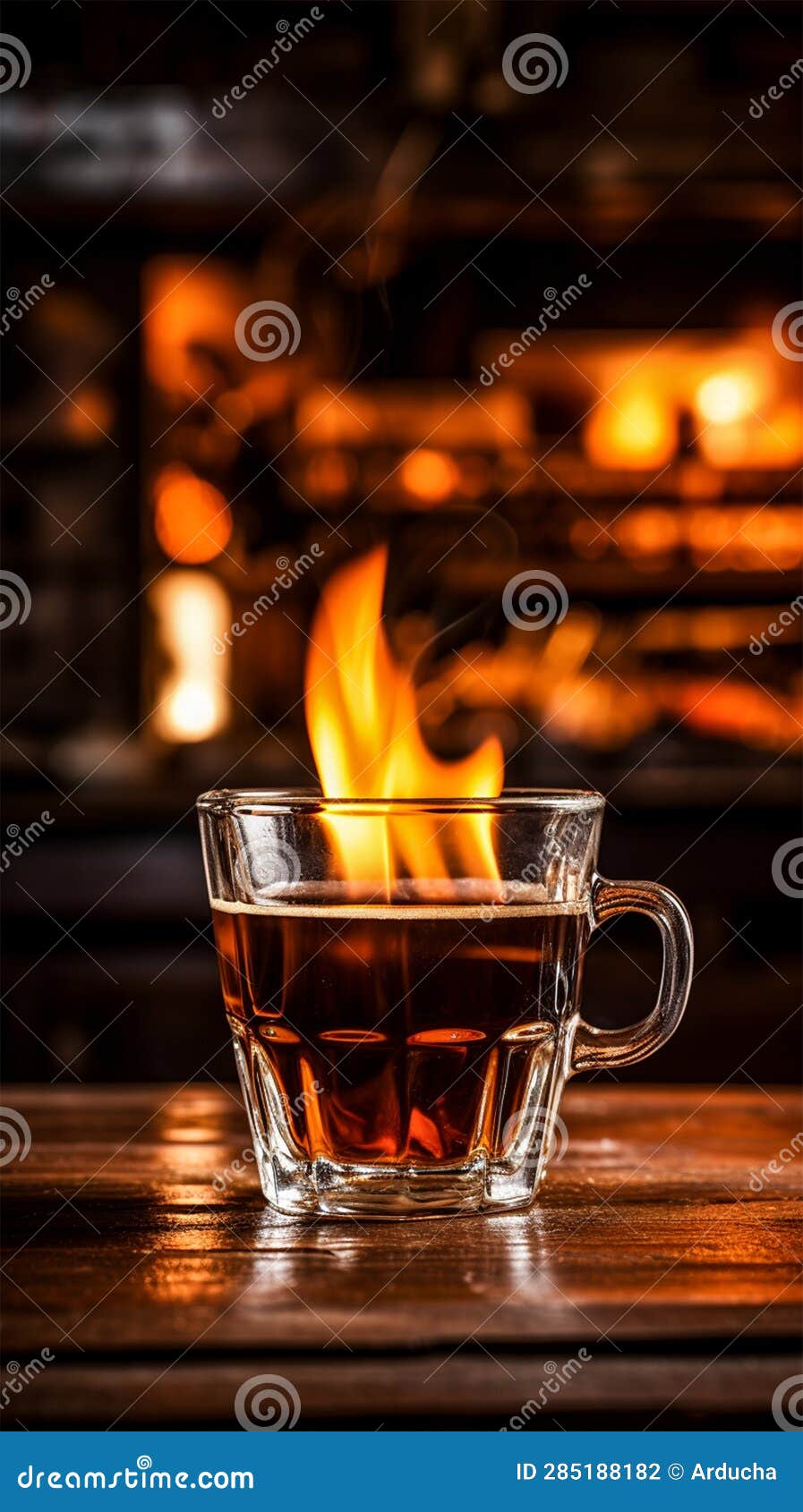 Fire Burn in the Drinking Glass Stock Illustration Illustration of glass, burn 285188182