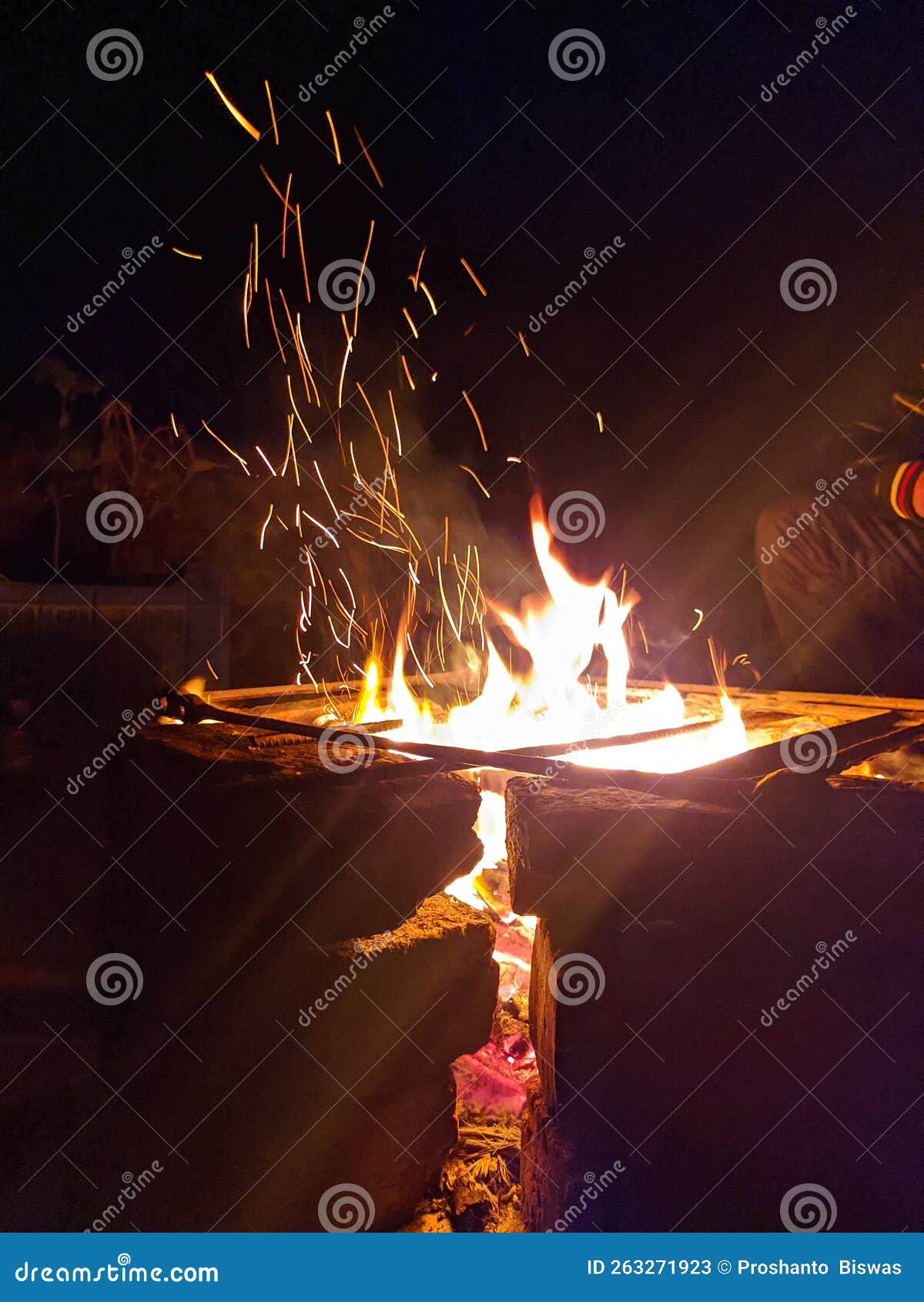 Fire Burning Inside of Bricks. Stock Image Image of candle, event