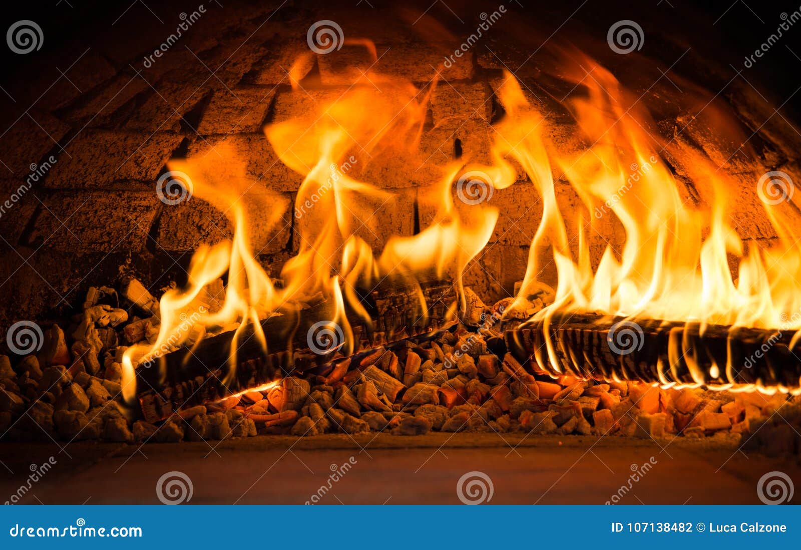 Fire that Burns in a Wood Oven Stock Photo Image of bake, dinner