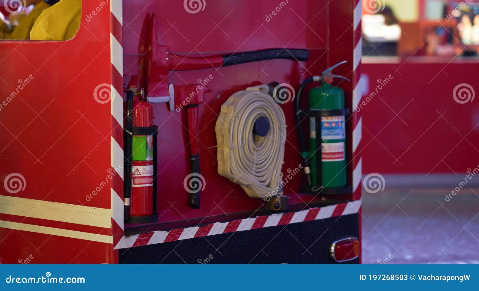 Fire Cease Tools on Back of Fire Engines Truck Stock Image Image of