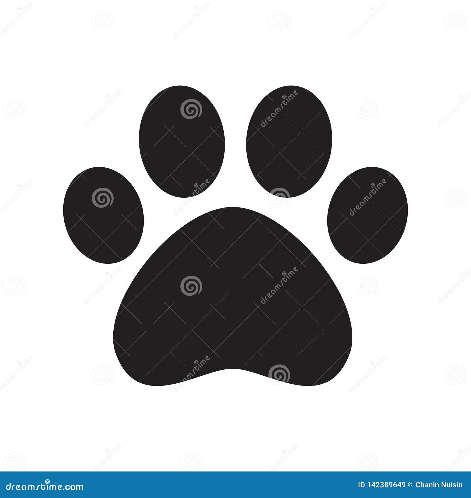 Dog Paw Vector Footprint Logo Icon Cat Claw Cartoon Character