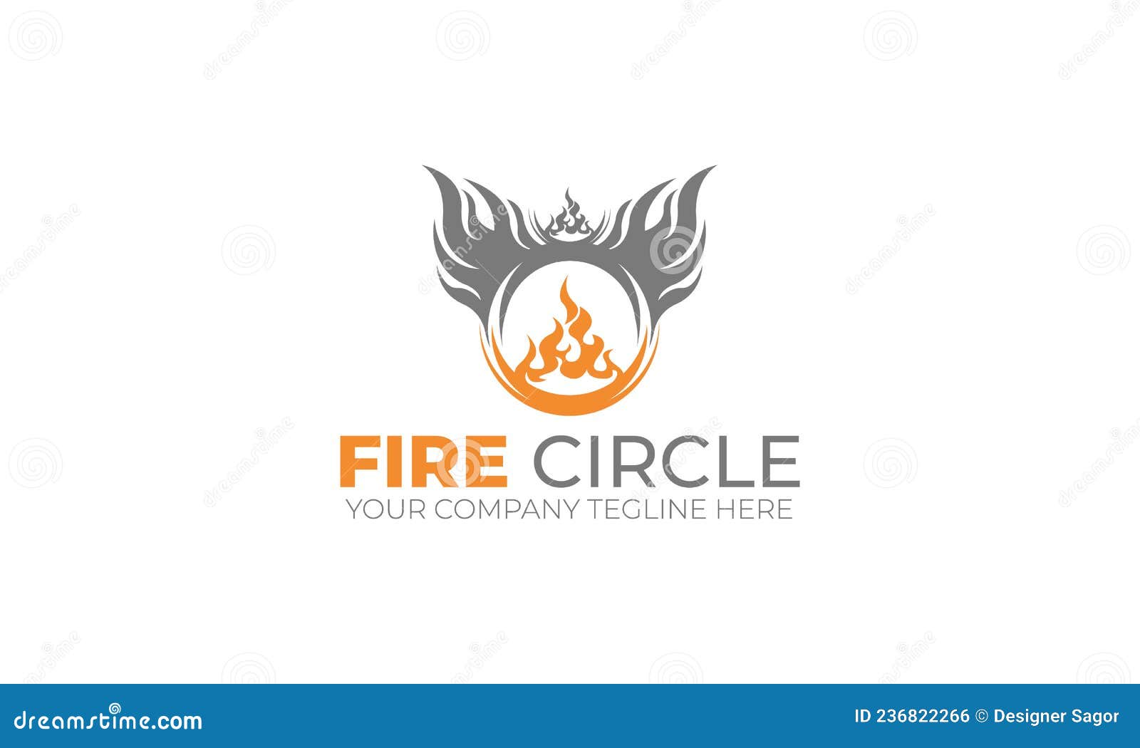 Minimal and Simple Fire Circle Logo Design Stock Vector Illustration of flame, energy 236822266