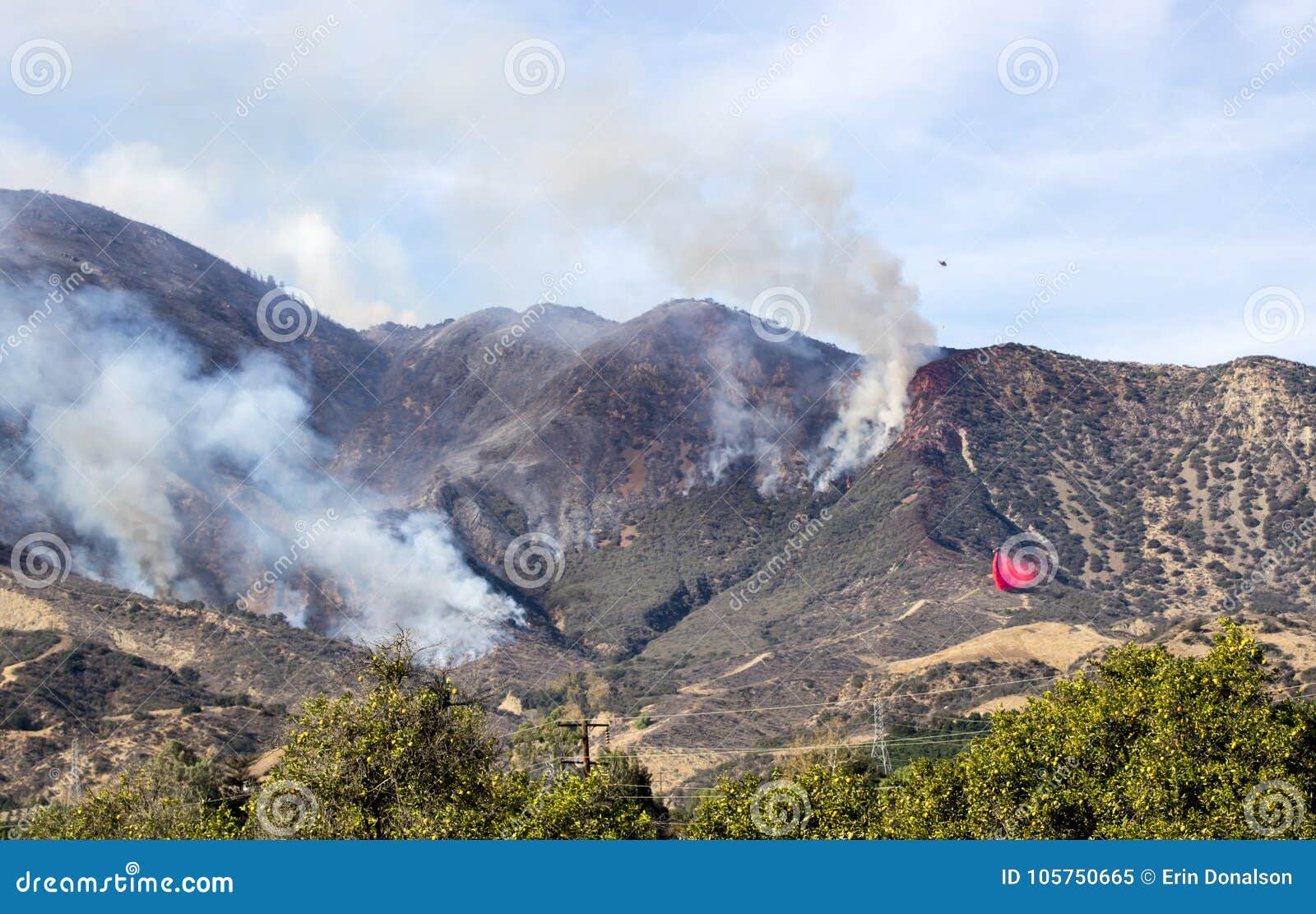 wildfire burns above carpinteria california