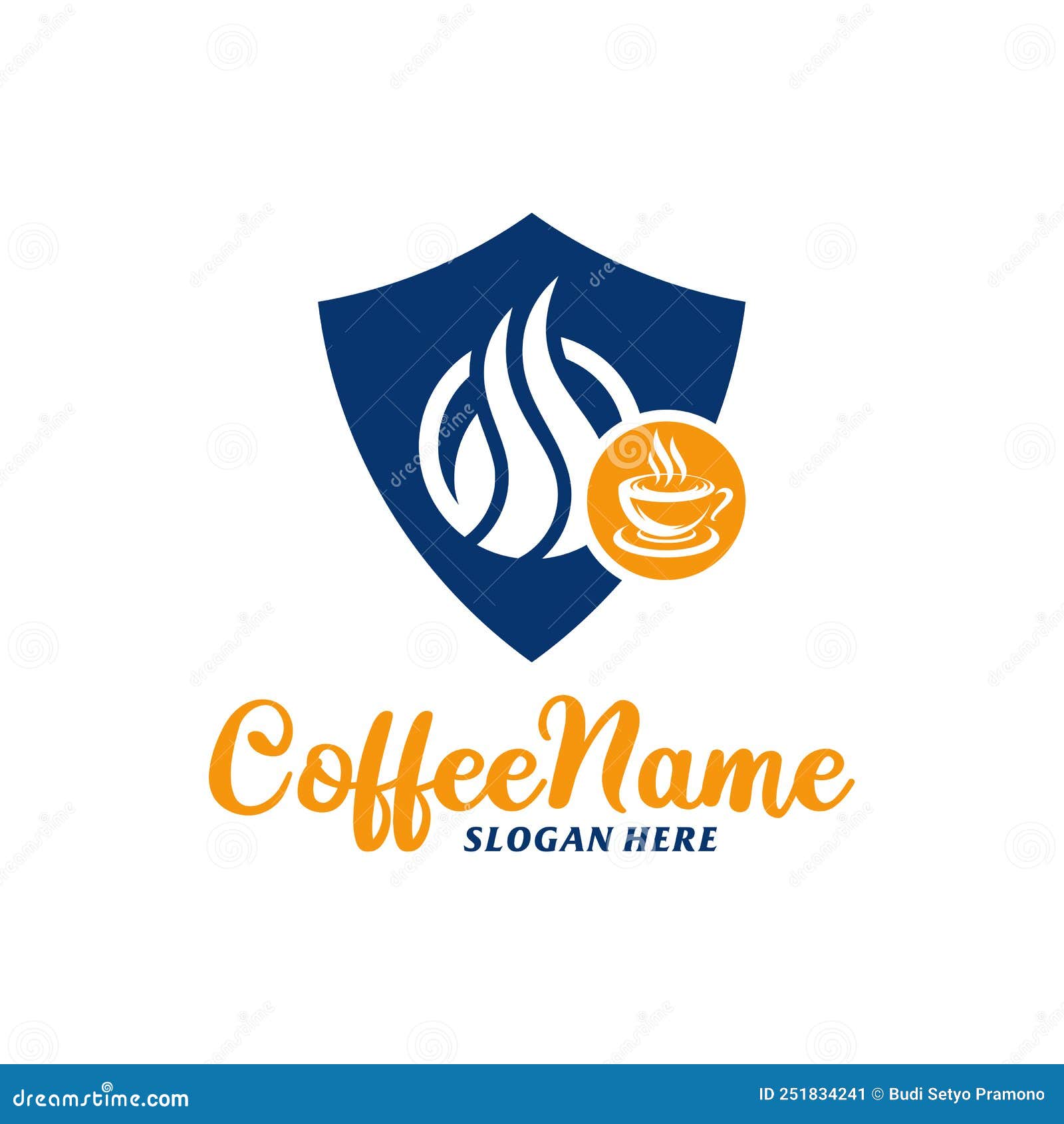 Fire Coffee Logo Design Template. Coffee Fire Logo Concept Vector Stock