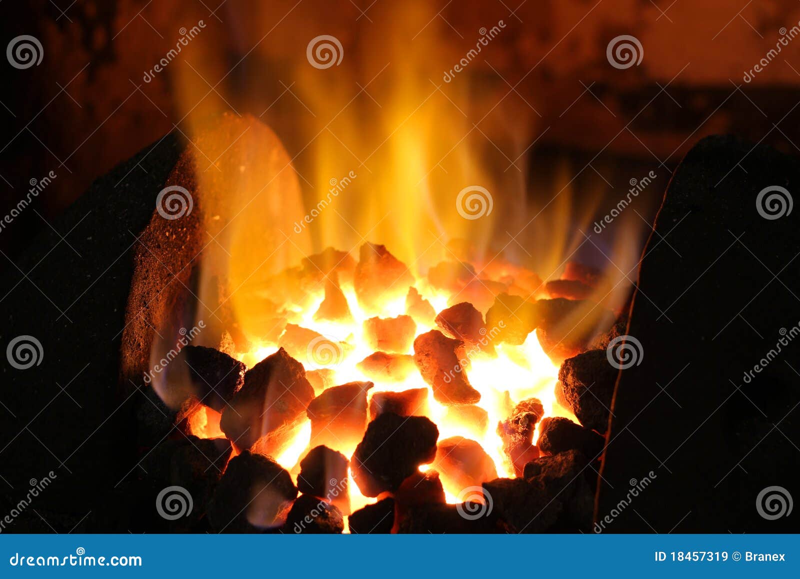 Fire of Coke is Ready To Melt Iron Stock Image Image of flame