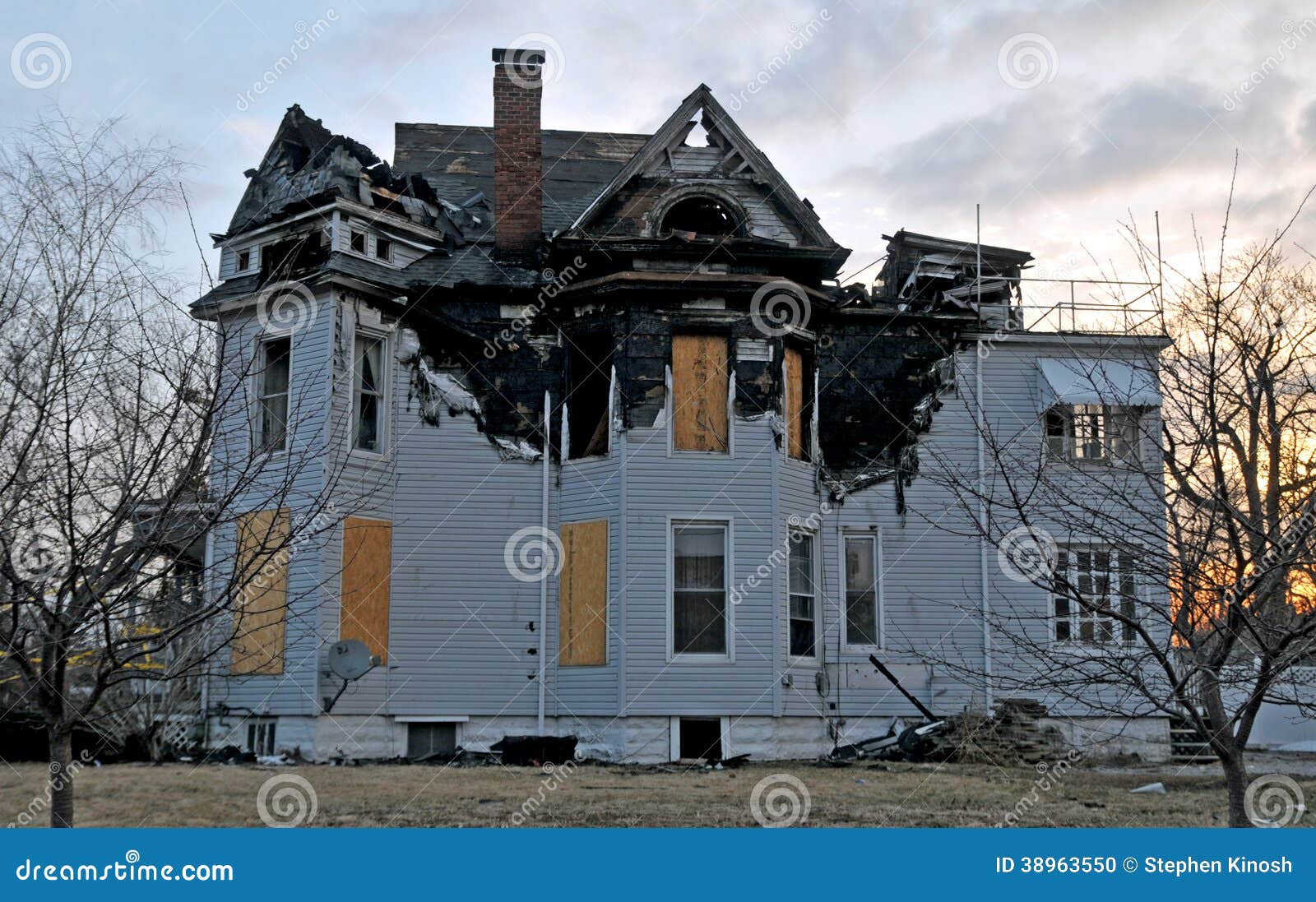 fire damage on a victorian home