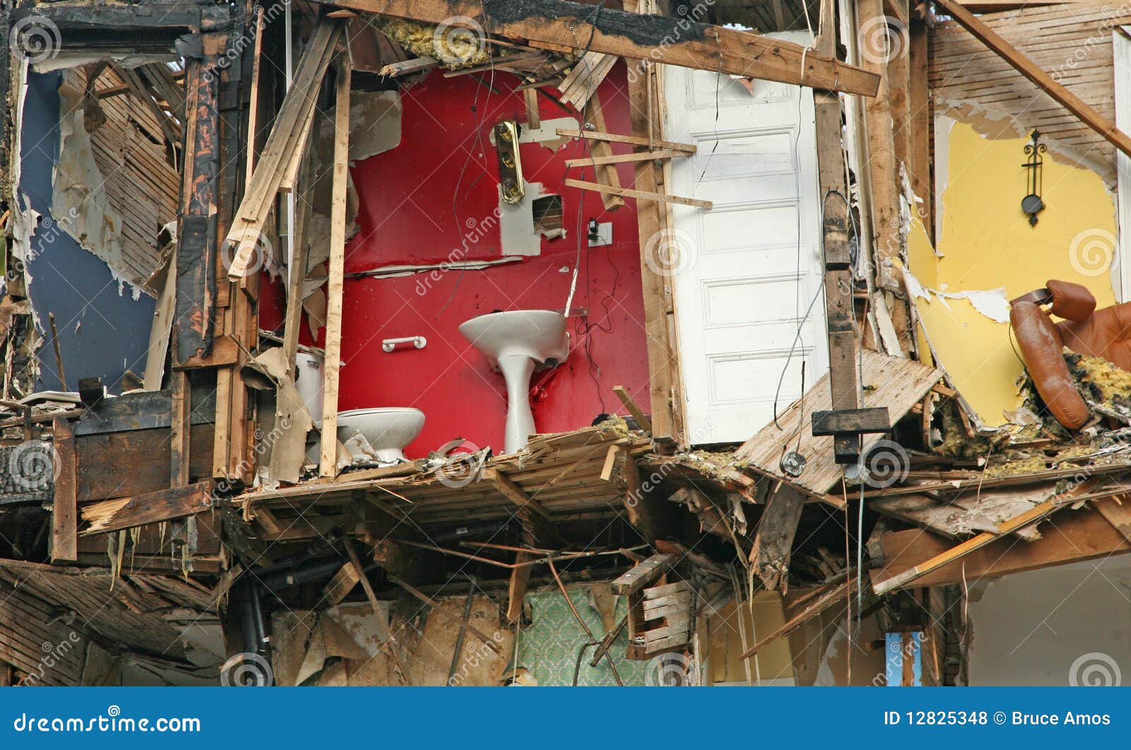 Fire Damaged Apartment Building Stock Photo Image of debris, catastrophe 12825348