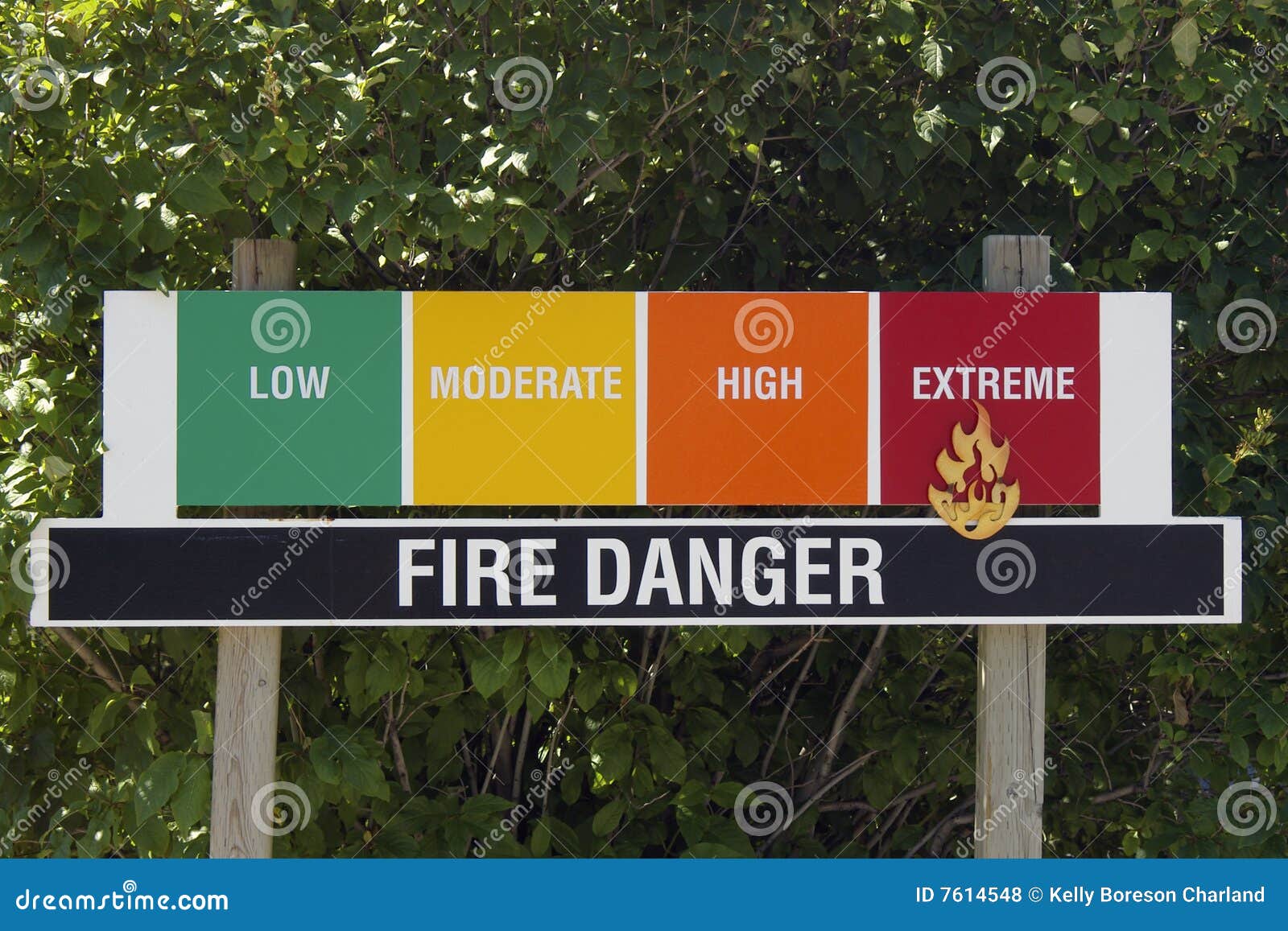 Fire Danger Rating Sign stock photo. Image of fire, camp 7614548