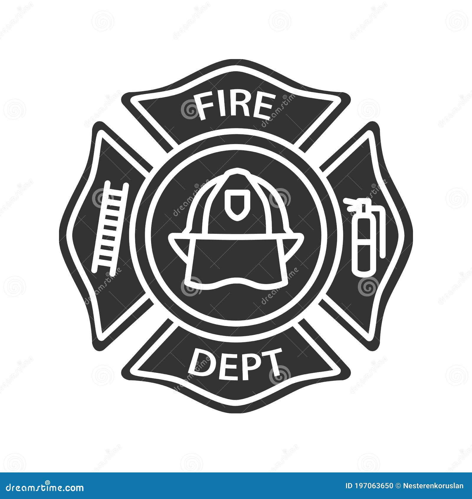 fire department badge glyph icon