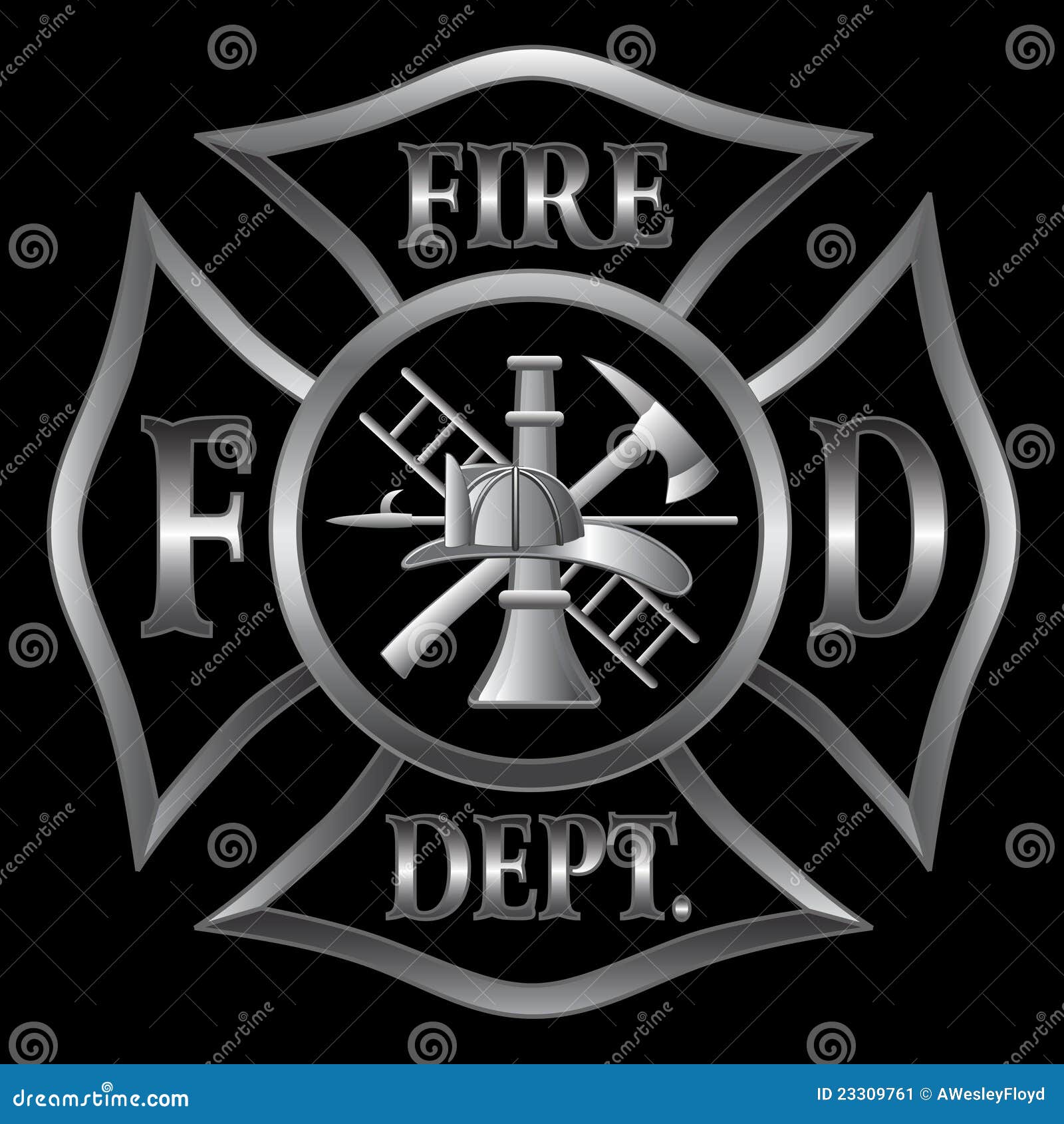 fire department cross silver