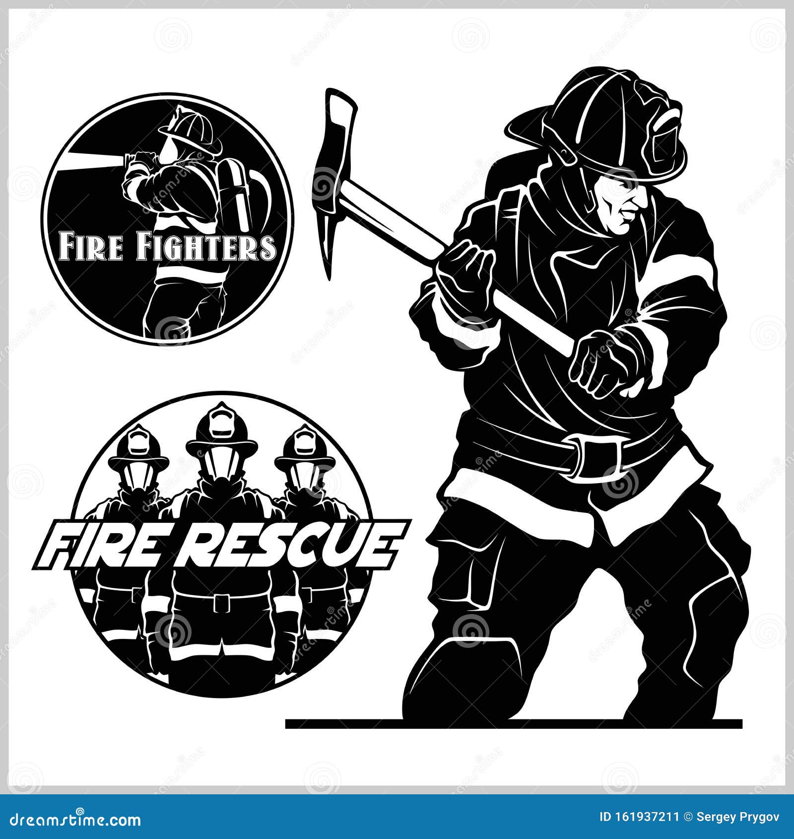 fire department  set - fireman s and emblems - badges, s.
