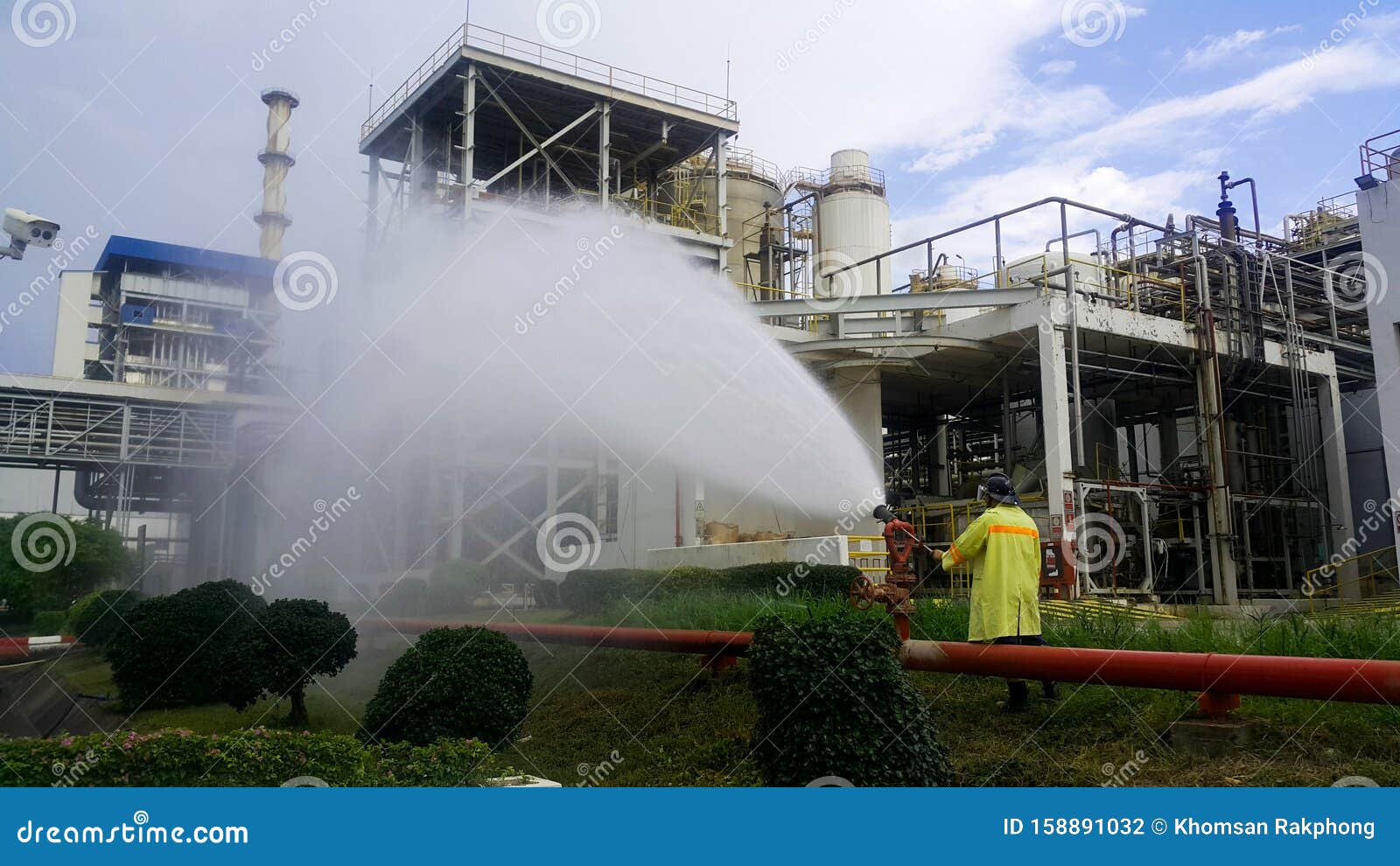 Fire Drills Using A Gas Cylinder As A Fuse. The Fires Caused By Gas To