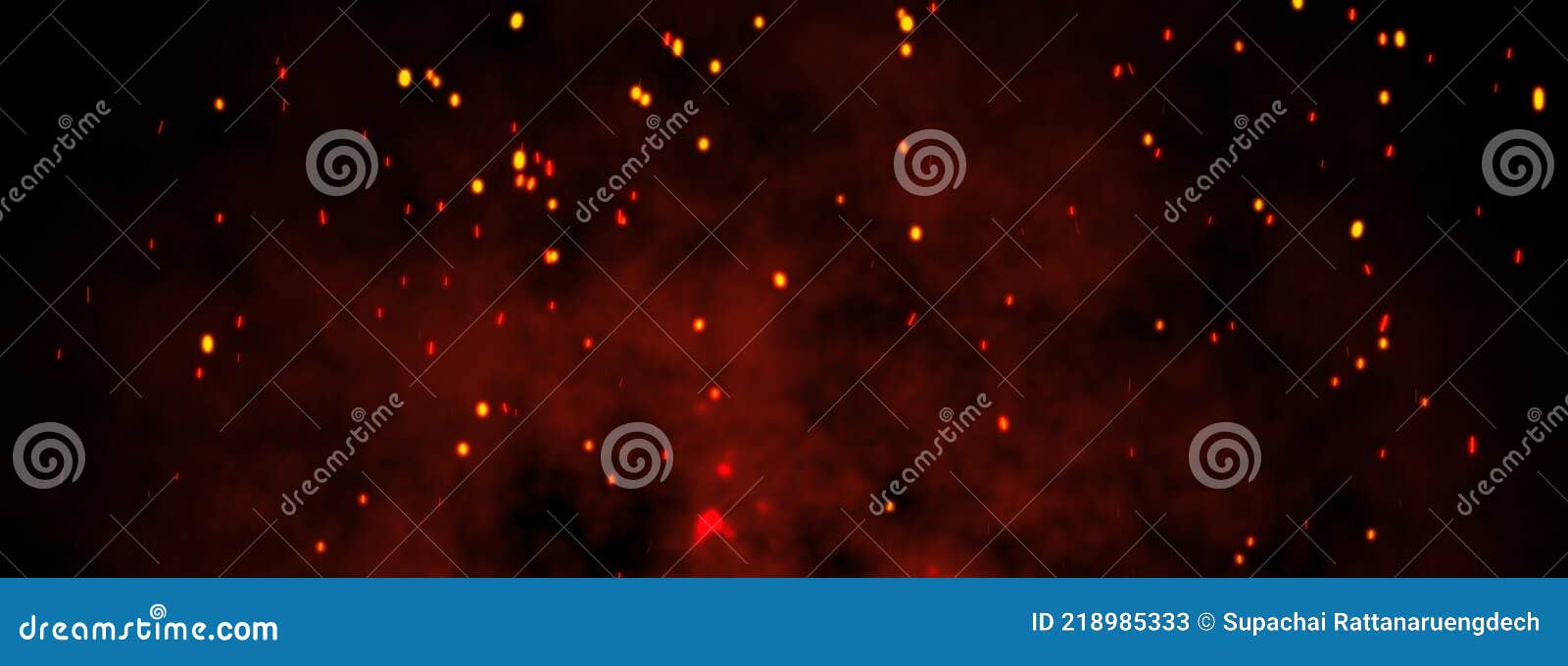 fire embers particles over black background
