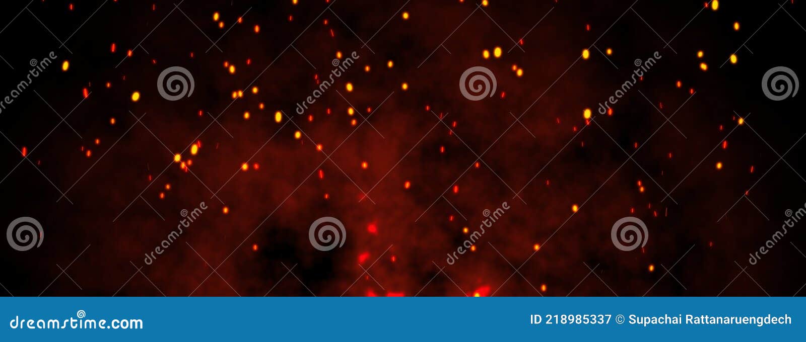 fire embers particles over black background