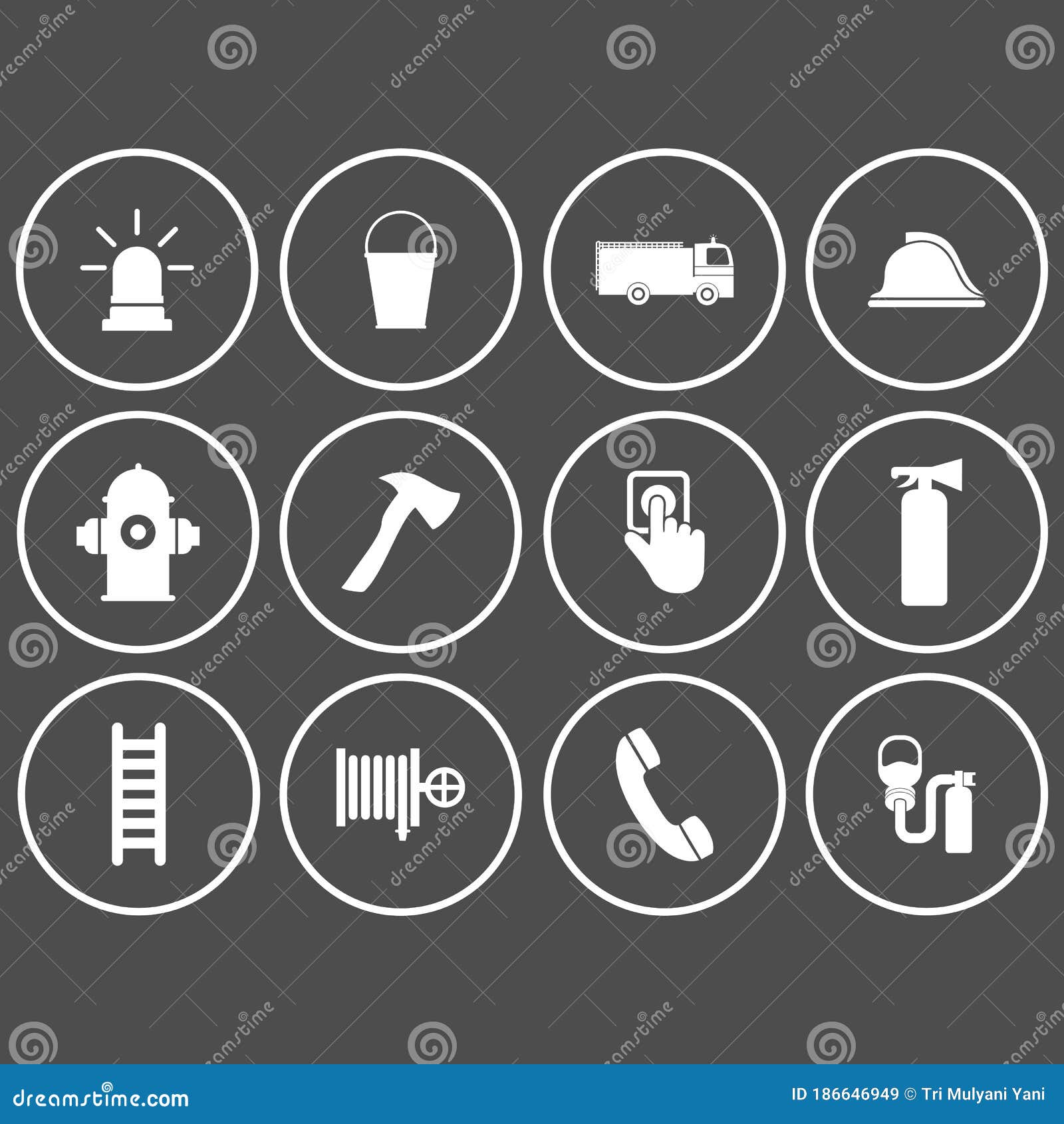 Fire Emergency Tools Icon Vector Design Symbol Stock Vector