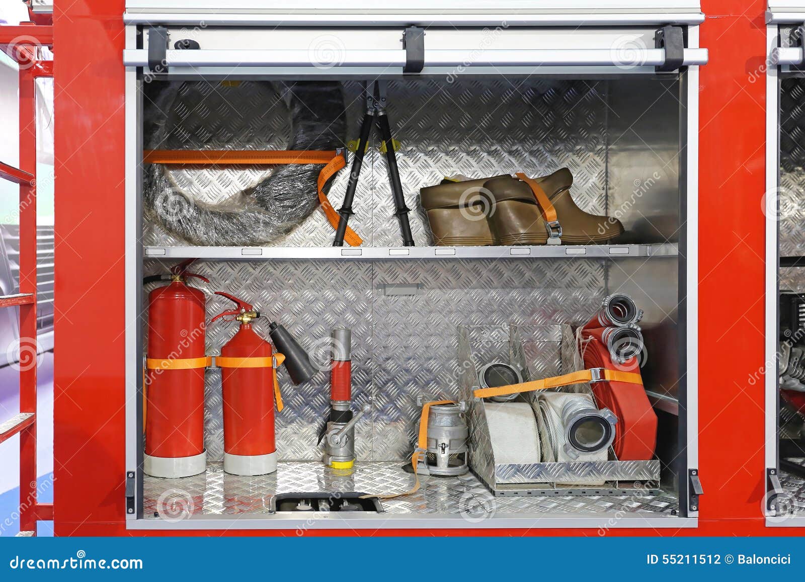 Fire Engine Equipment stock photo. Image of equipment 55211512