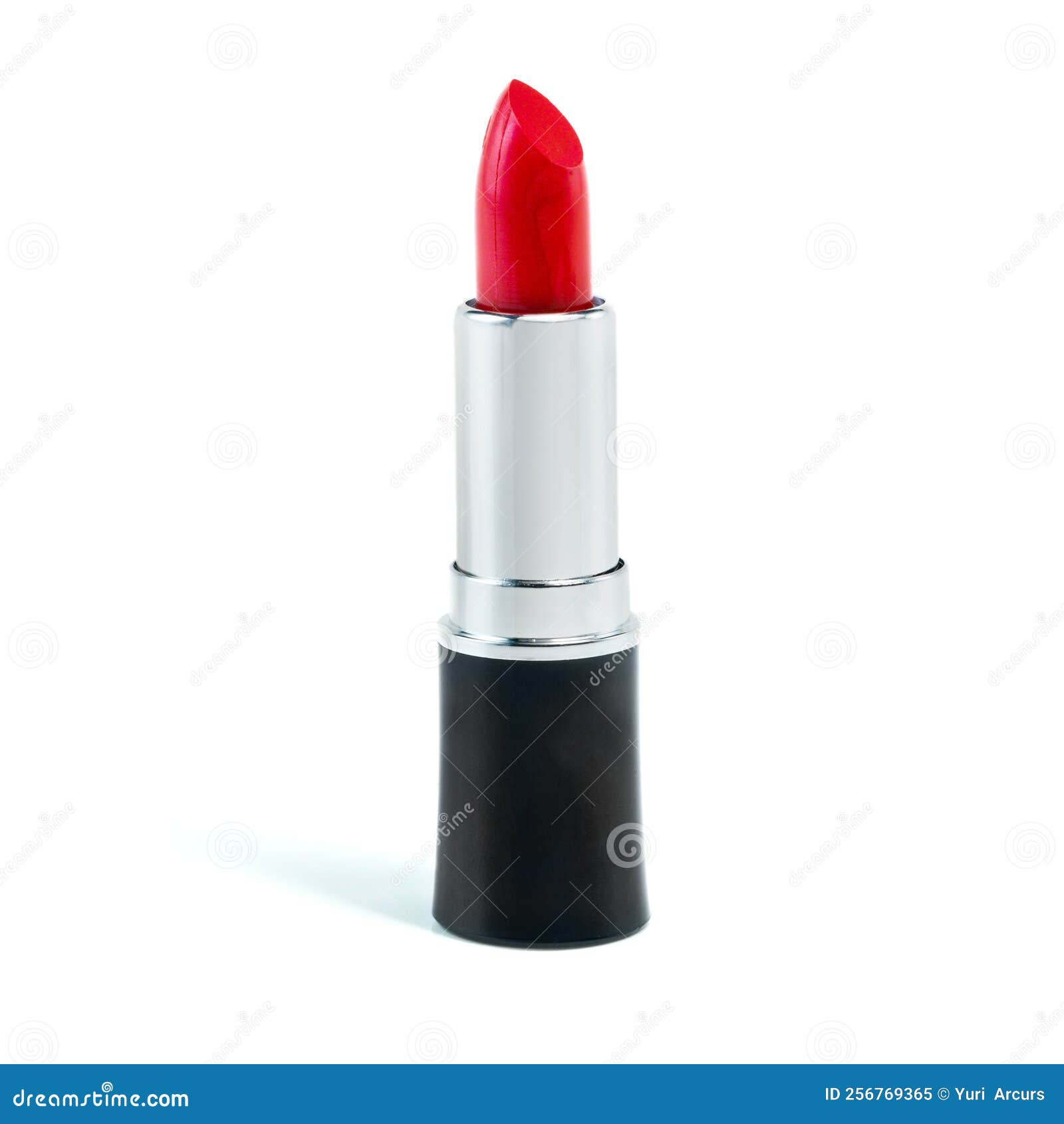 Fire Engine Red Lips. Closeup Studio Shot of a Stick of Red Lipstick