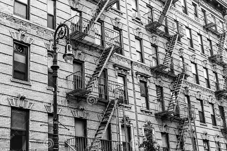 A Fire Escape of an Apartment Building in New York City Stock Photo ...