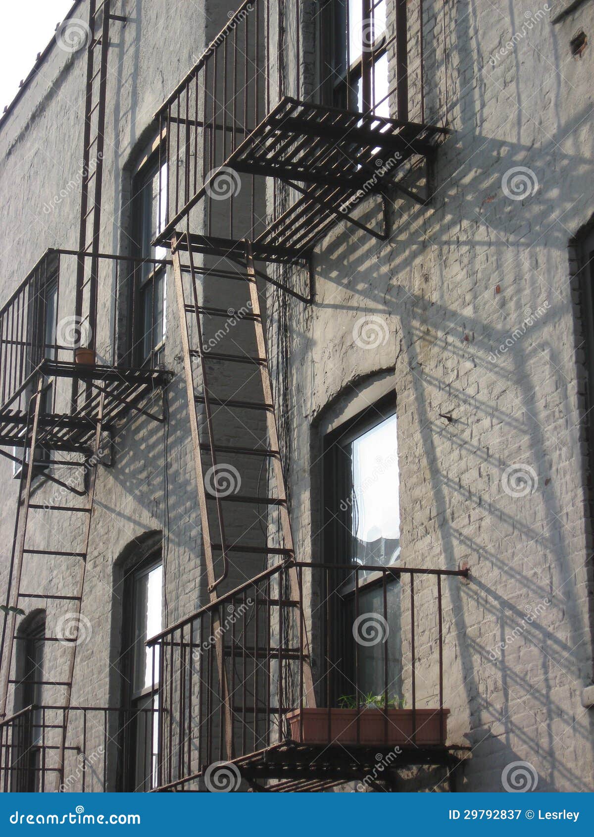 Fire Escape in New York City Stock Image Image of window, ladder